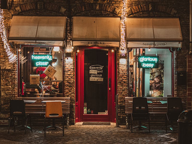 Welcoming entrance and exterior of Via 313 restaurant